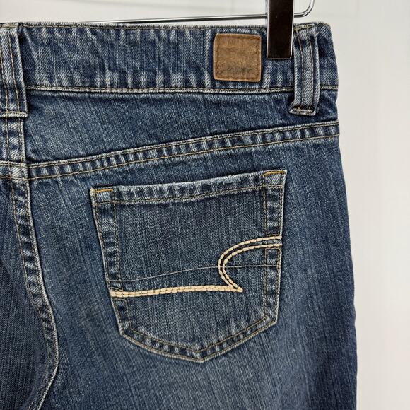 American Eagle Size 8 Favorite Boyfriend Jeans Bootcut Low Rise Denim 32" x 30" - Picture 8 of 9